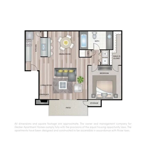 Decker Apartment Homes Fort Worth Floorplan 1