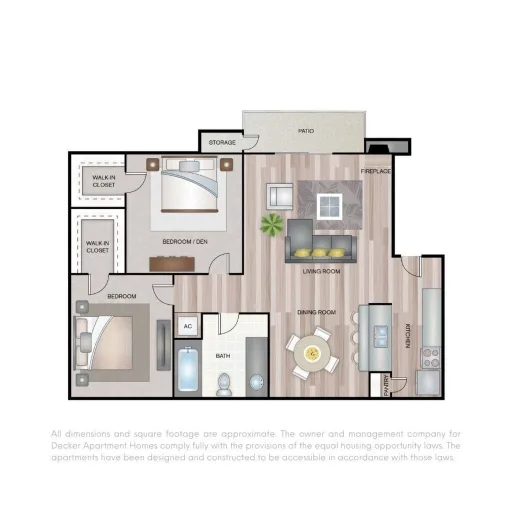 Decker Apartment Homes Fort Worth Floorplan 3