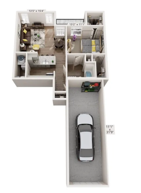 Dream Marine Creek Fort Worth Apartment Floorplan 1
