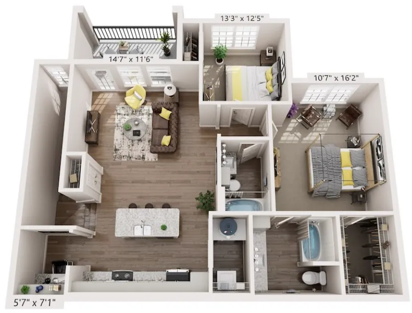 Dream Marine Creek Fort Worth Apartment Floorplan 22