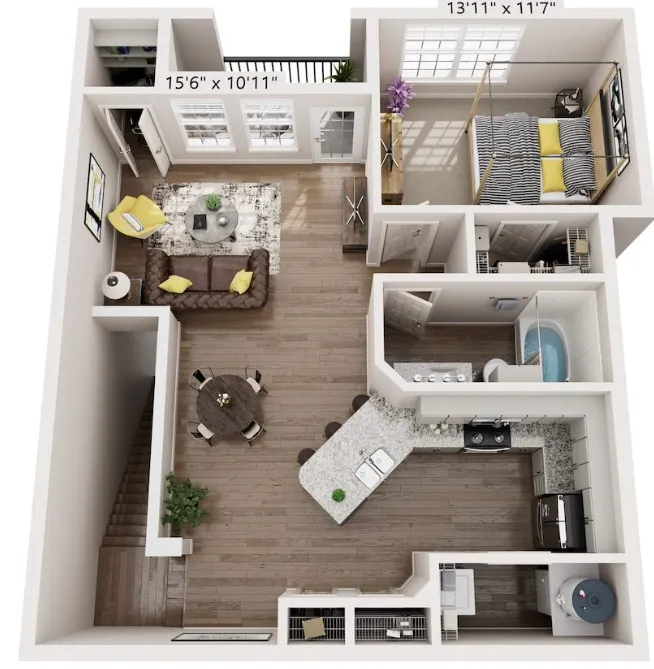 Dream Marine Creek Fort Worth Apartment Floorplan 3