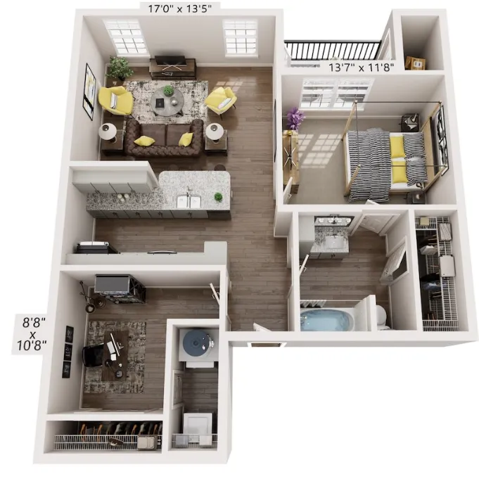 Dream Marine Creek Fort Worth Apartment Floorplan 5