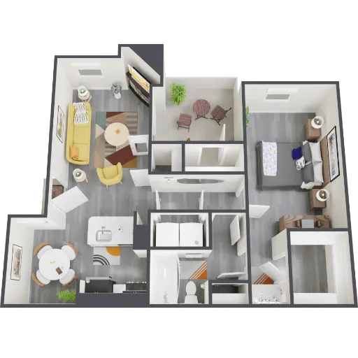 Flats on Mill Fort Worth Floorplan 2