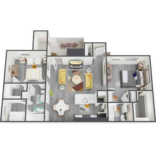 Flats on Mill Fort Worth Floorplan 4