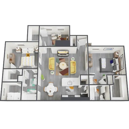Flats on Mill Fort Worth Floorplan 5