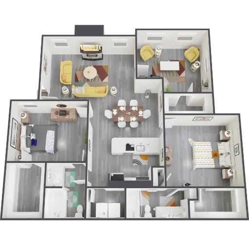 Flats on Mill Fort Worth Floorplan 7