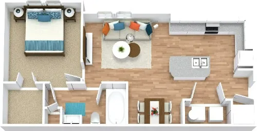 Gardens of Denton Apartments Floorplan 1