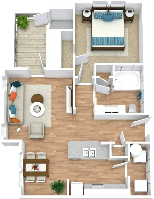 Gardens of Denton Apartments Floorplan 5