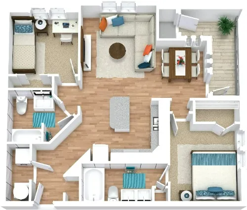 Gardens of Denton Apartments Floorplan 9