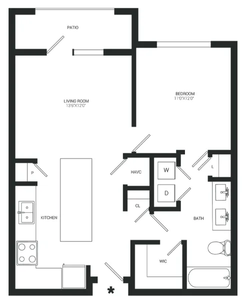 Hickory Creek Ranch Apartments Floorplan 1
