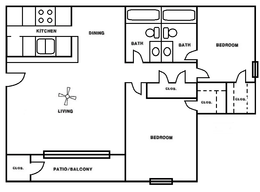 Holly Tree Denton Apartment Floorplan 1