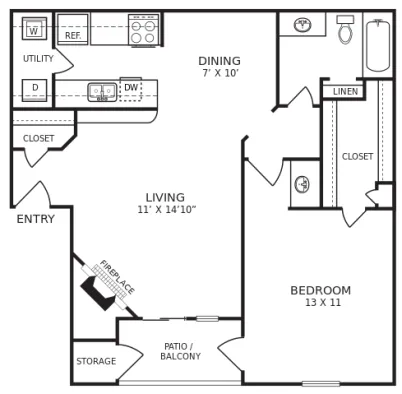 Hudson Apartments Arlington Floorplan 2