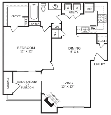 Hudson Apartments Arlington Floorplan 4