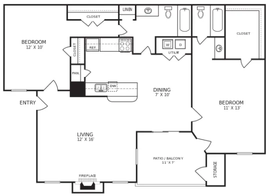 Hudson Apartments Arlington Floorplan 7
