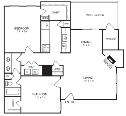Hudson Apartments Arlington Floorplan 8