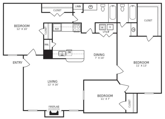 Hudson Apartments Arlington Floorplan 9