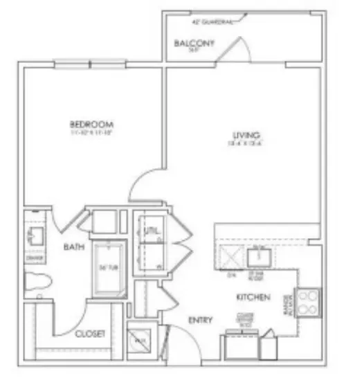 Hunters Creek Apartments Denton FloorPlan 1
