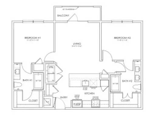 Hunters Creek Apartments Denton FloorPlan 5
