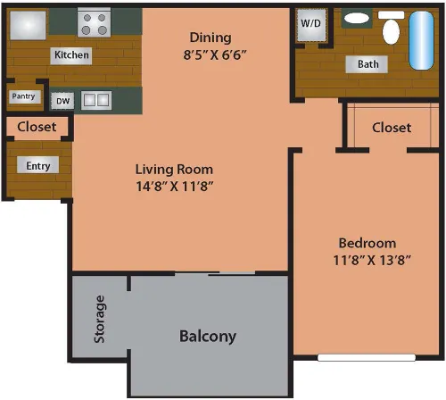 Hunters Point Apartments Arlington FloorPlan 1