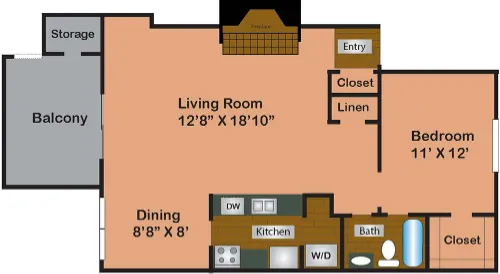 Hunters Point Apartments Arlington FloorPlan 2