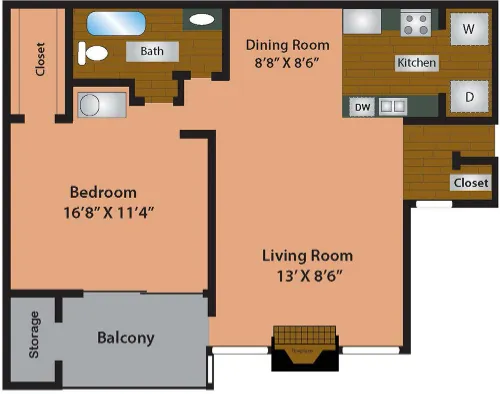 Hunters Point Apartments Arlington FloorPlan 3