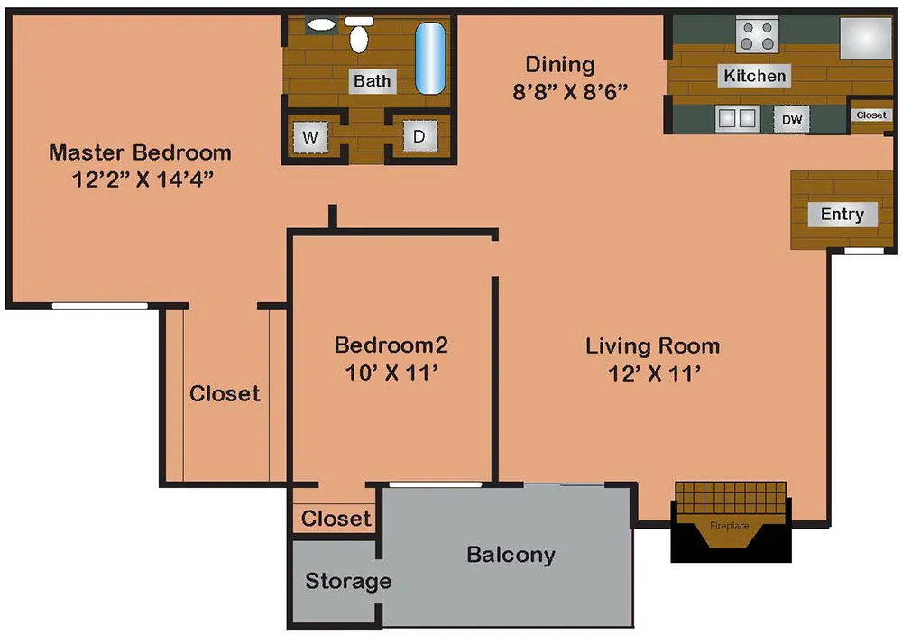 Hunters Point Apartments Arlington Floorplan