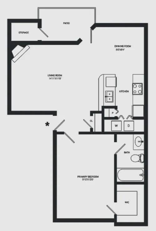 Huntington Meadows Apartments floor plan 1