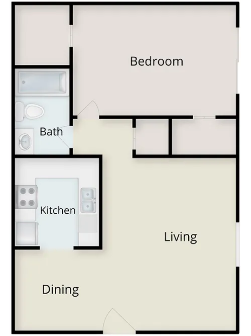 Iconic Village Apartments Denton Floorplan 1