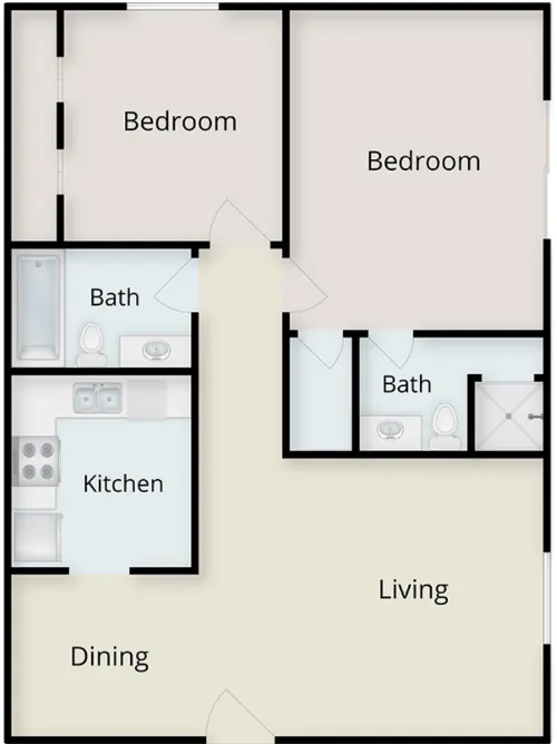 Iconic Village Apartments Denton Floorplan 14