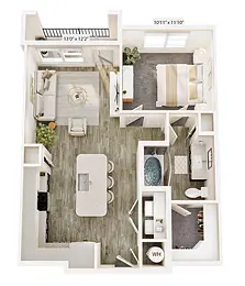 Jefferson Lakehaven Grand Prairie Floorplan 1