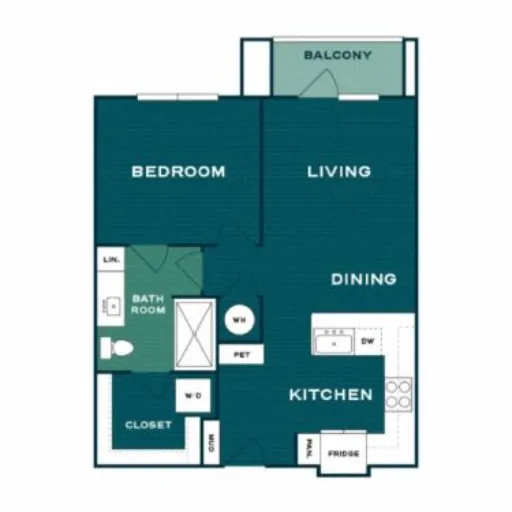 Lakesound Apartments Hickory Creek Floorplan 1