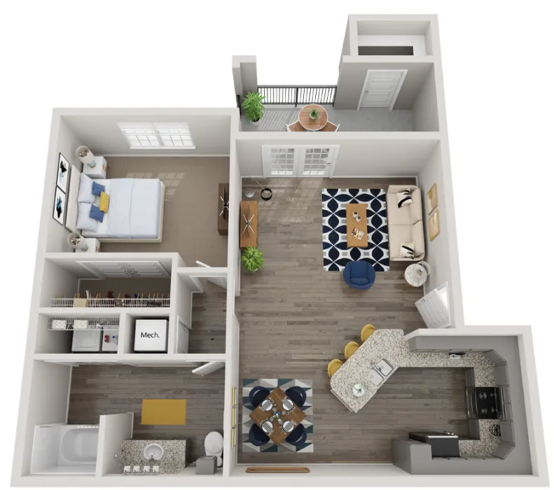 Landry at Cross Creek Fort Worth Apartment Floorplan 1