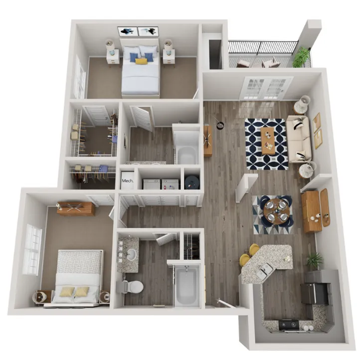 Landry at Cross Creek Fort Worth Apartment Floorplan 2