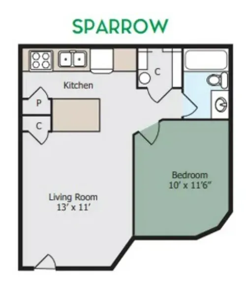 Mack Park Apartments Denton FloorPlan 1