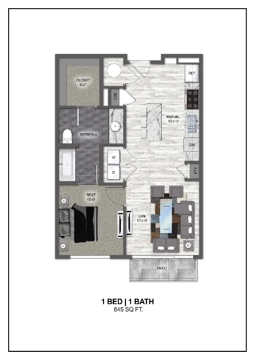 Madera at Leftbank Fort Worth Floorplan 1
