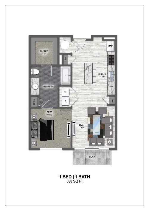 Madera at Leftbank Fort Worth Floorplan 3
