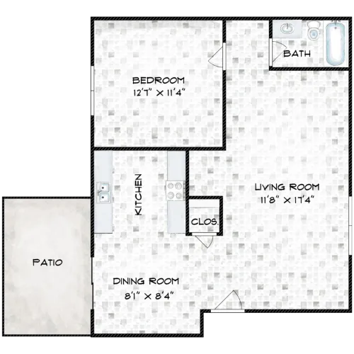 Manchester House Apartments Denton FloorPlan 5