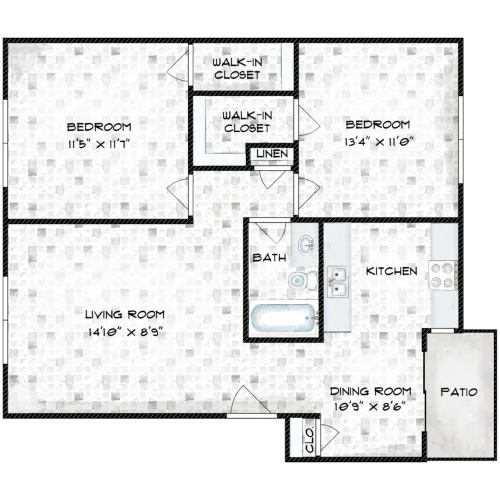Manchester House Apartments Denton FloorPlan 9
