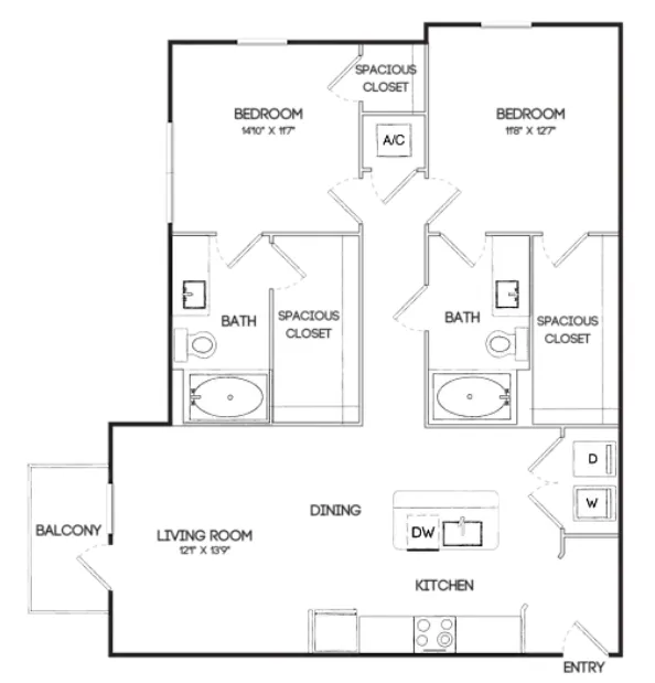 Marlowe Denton Apartment Floor Plan 10