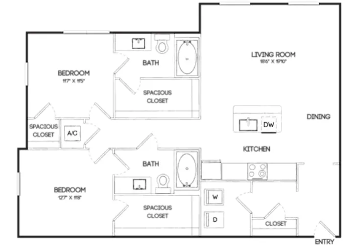Marlowe Denton Apartment Floor Plan 11