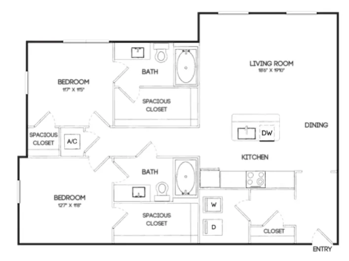 Marlowe Denton Apartment Floor Plan 12