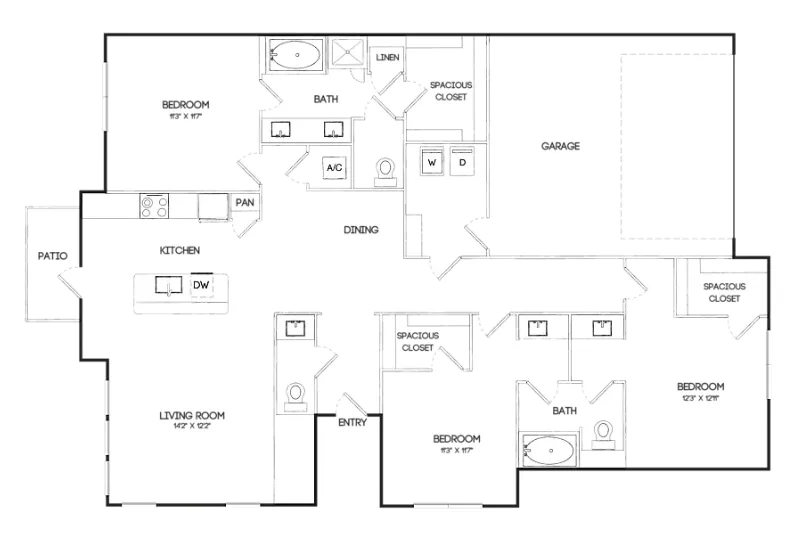Marlowe Denton Apartment Floor Plan 13