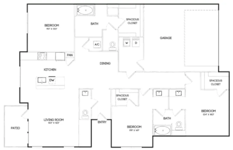 Marlowe Denton Apartment Floor Plan 15