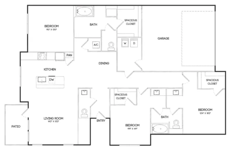 Marlowe Denton Apartment Floor Plan 16