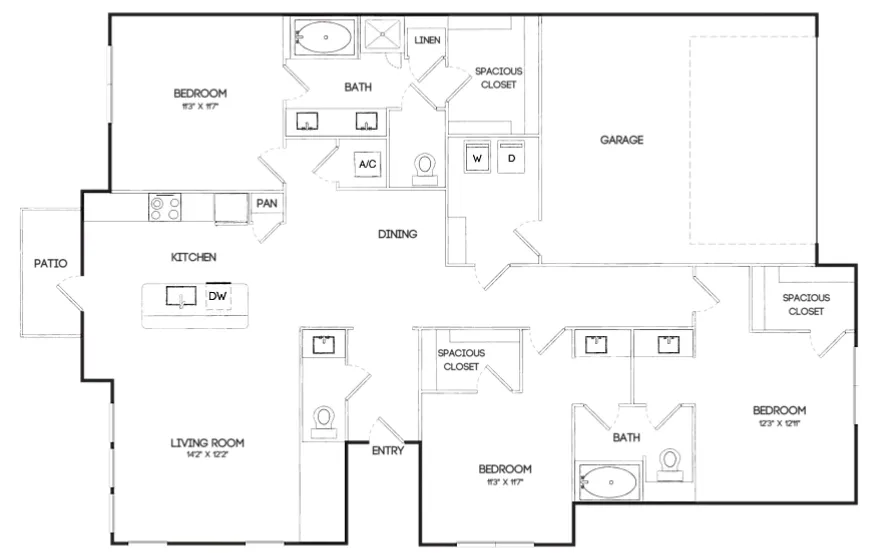 Marlowe Denton Apartment Floor Plan 17