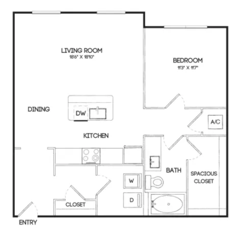 Marlowe Denton Apartment Floor Plan 4