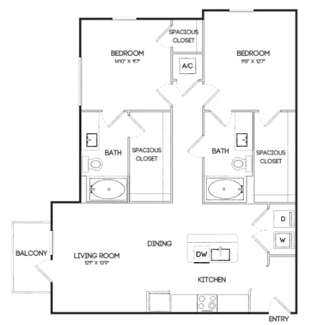 Marlowe Denton Apartment Floor Plan 7
