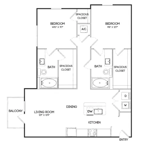 Marlowe Denton Apartment Floor Plan 8