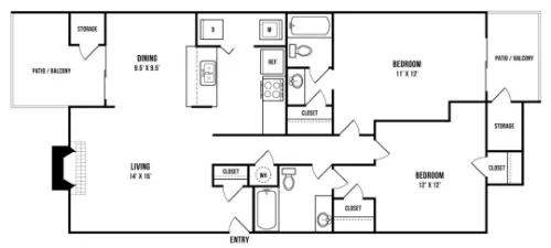 Maxwell Apartments Fort Worth FloorPlan 4