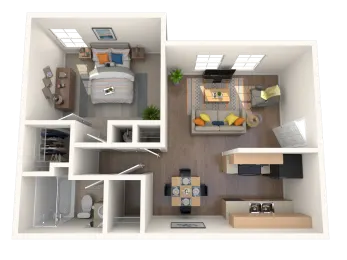Monarch Pass Fort Worth Apartment Floorplan 1